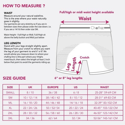 Chaffree Knickerboxers Size Chart Uk » Chaffree