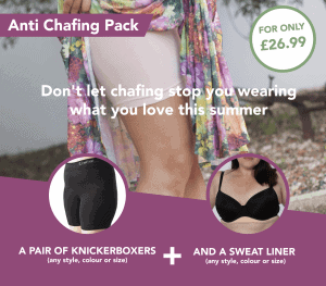 womsn anti chafing boxer shorts and sweat liner